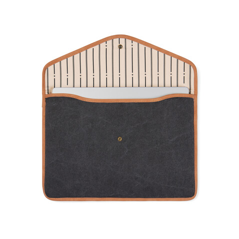 VINGA Bosler 14&quot; Laptop-Tasche aus GRS recyceltem Canvas schwarz bedrucken, Art.-Nr. V7880301
