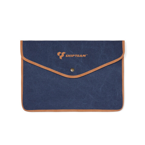 VINGA Bosler 16&quot; Laptop-Tasche aus GRS recyceltem Canvas navy blau bedrucken, Art.-Nr. V7880425