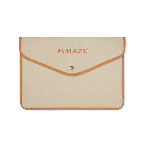 VINGA Bosler 16" Laptop-Tasche aus GRS recyceltem Canvas beige bedrucken, Art.-Nr. V7880419 VINGA Bosler 16" Laptop-Tasche aus GRS recyceltem Canvas beige bedrucken, Art.-Nr. V7880419
