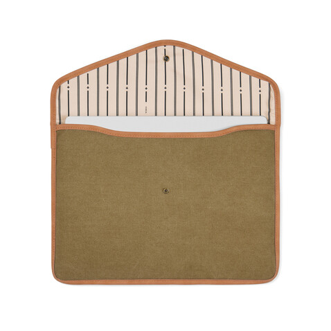 VINGA Bosler 16" Laptop-Tasche aus GRS recyceltem Canvas grün bedrucken, Art.-Nr. V7880407 VINGA Bosler 16" Laptop-Tasche aus GRS recyceltem Canvas grün bedrucken, Art.-Nr. V7880407