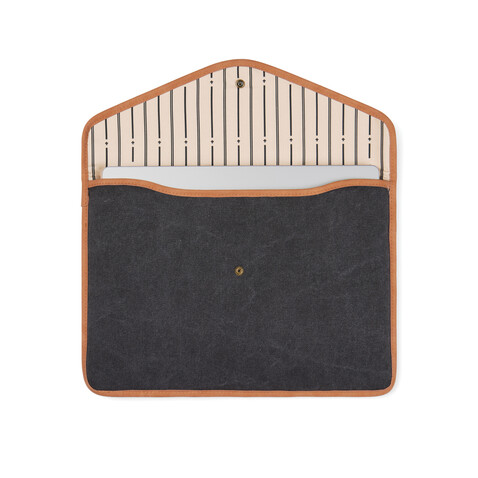 VINGA Bosler 16" Laptop-Tasche aus GRS recyceltem Canvas schwarz bedrucken, Art.-Nr. V7880401