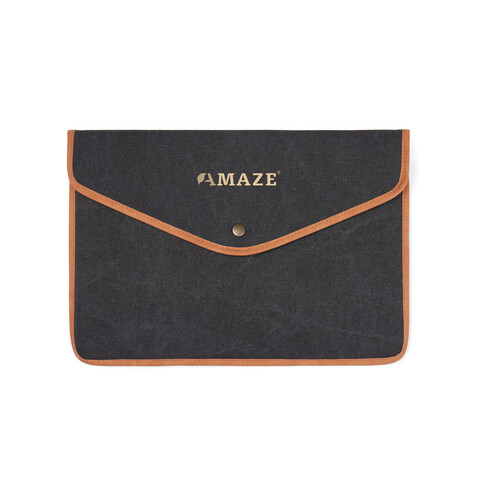 VINGA Bosler 16" Laptop-Tasche aus GRS recyceltem Canvas schwarz bedrucken, Art.-Nr. V7880401