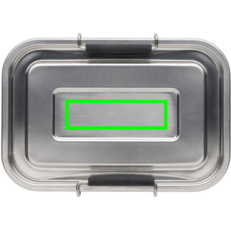 Auslaufsichere Lunchbox aus RCS recyceltem Stainless Steel silber bedrucken, Art.-Nr. P269.082