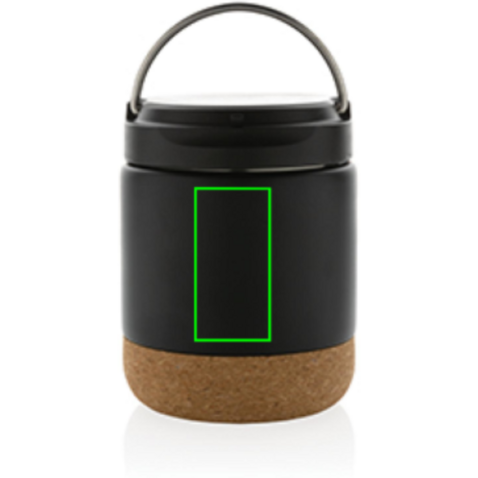 Savory Lebensmittelflasche aus RCS recycelt. Stainless-Steel schwarz bedrucken, Art.-Nr. P435.301