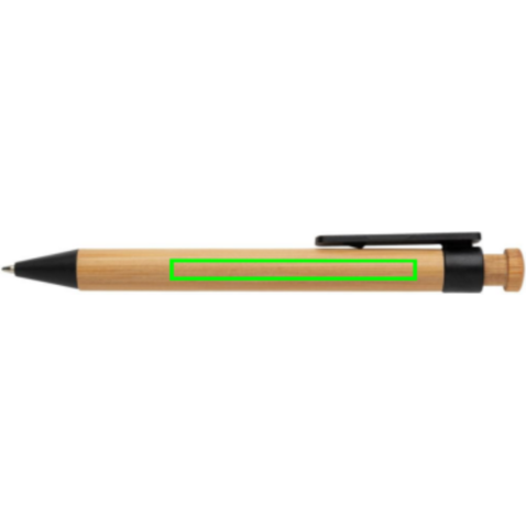 Bambus Stift mit Wheatstraw-Clip schwarz bedrucken, Art.-Nr. P610.541