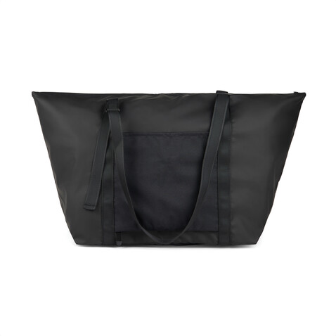 VINGA Livorno Wochenendtasche aus GRS recyceltem Polyester schwarz bedrucken, Art.-Nr. V7070201