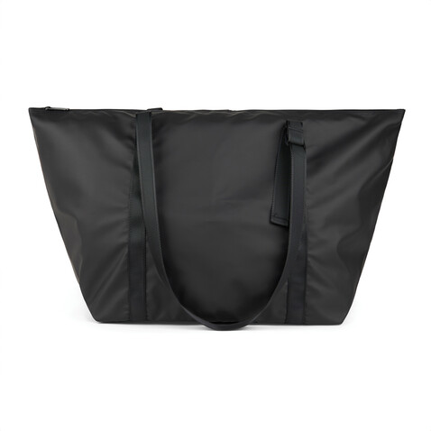 VINGA Livorno Wochenendtasche aus GRS recyceltem Polyester schwarz bedrucken, Art.-Nr. V7070201