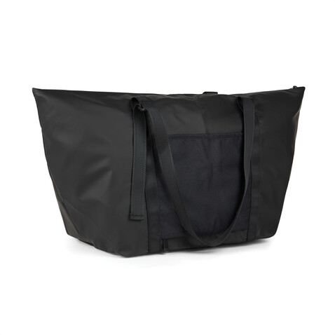 VINGA Livorno Wochenendtasche aus GRS recyceltem Polyester schwarz bedrucken, Art.-Nr. V7070201