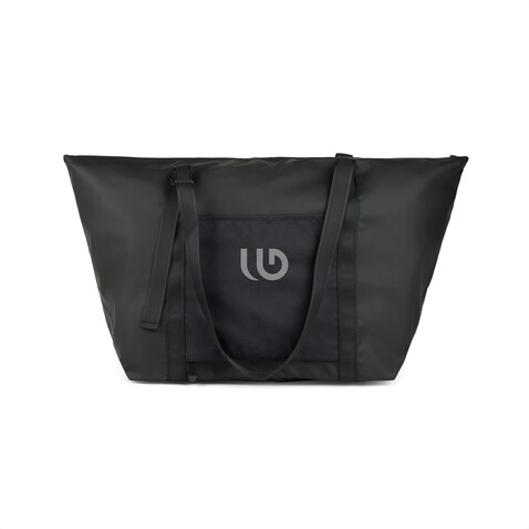 VINGA Livorno Wochenendtasche aus GRS recyceltem Polyester schwarz bedrucken, Art.-Nr. V7070201