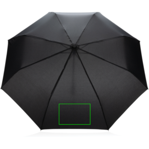 20.5&quot; Impact AWARE™ RPET 190T Pongee Bambus Mini-Schirm schwarz bedrucken, Art.-Nr. P850.571