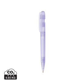 Devin transparenter Stift aus GRS zertifiziertem rABS lila bedrucken, Art.-Nr. P611.2630