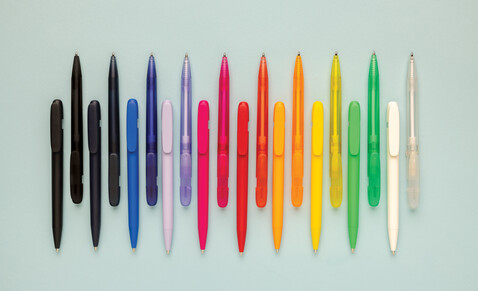 Devin Solid Stift aus GRS zertifiziertem rABS lila bedrucken, Art.-Nr. P611.2730