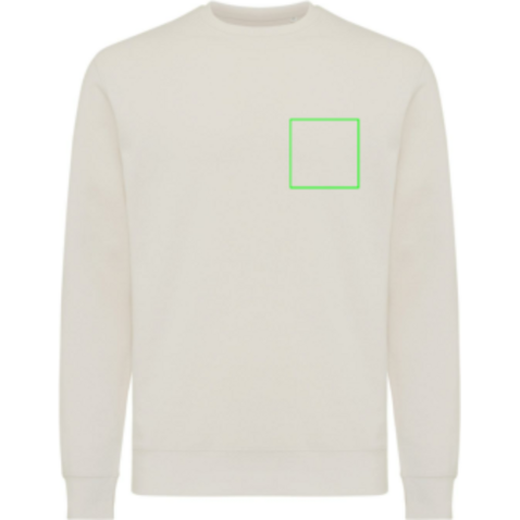 Iqoniq Etosha Lightweight Sweater aus recycelter Baumwolle ivory white bedrucken, Art.-Nr. T9303.040.S