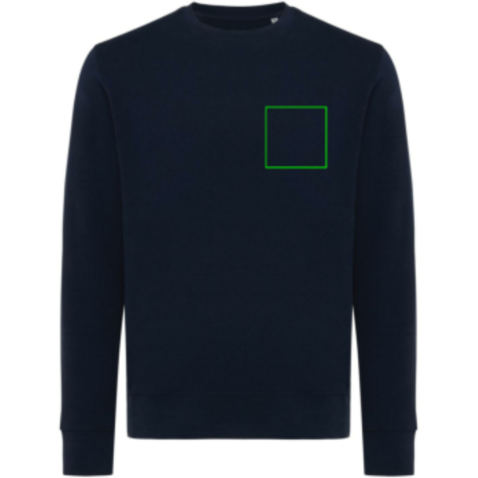 Iqoniq Etosha Lightweight Sweater aus recycelter Baumwolle navy blau bedrucken, Art.-Nr. T9303.002.XXXL