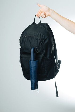 Yara 21“ AWARE™ rPET Regenschirm mit Karabiner navy blau bedrucken, Art.-Nr. P850.7125