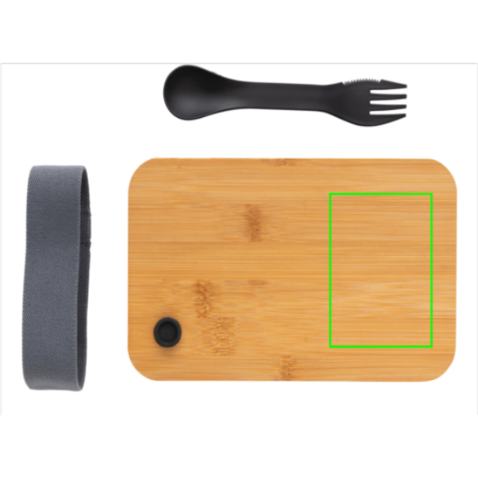 RCS RPP Lunchbox mit Bambusdeckel schwarz bedrucken, Art.-Nr. P269.101