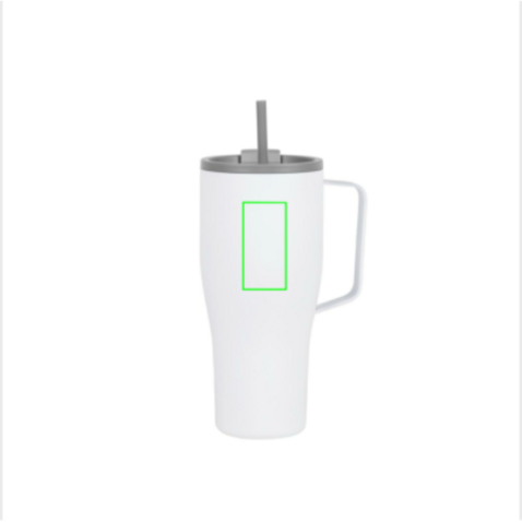 VINGA Eos Voyager 800ml Flasche aus RCS rec. Stainless-Steel weiß, grau bedrucken, Art.-Nr. V4320403