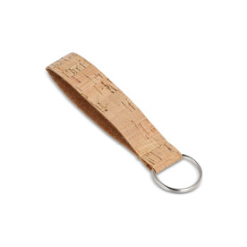 Handgelenkband aus Kork mit Schlüsselring - Natur bedrucken, Art.-Nr. LT99640-N0094