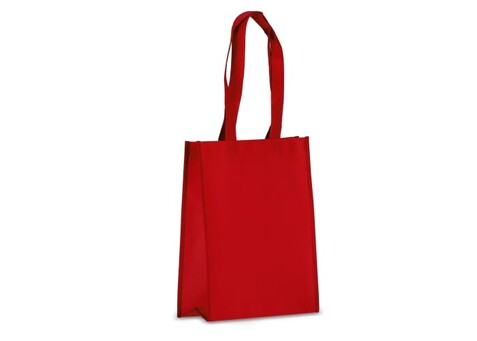R-PET Tragetasche aus laminiertem Non Woven 24 x 11 x 30cm 105g/m² - Rot bedrucken, Art.-Nr. LT91330-N0021