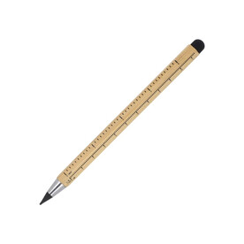 Langlebiger Bleistift und Lineal aus Bambus - Natur bedrucken, Art.-Nr. LT91594-N0094