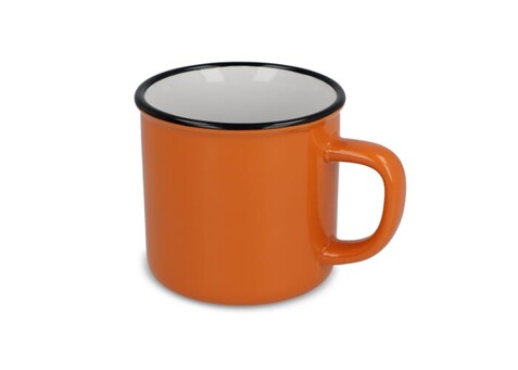 Emaille-Stil Keramikbecher 280ml - Orange bedrucken, Art.-Nr. LT51111-N0026 Emaille-Stil Keramikbecher 280ml - Orange bedrucken, Art.-Nr. LT51111-N0026
