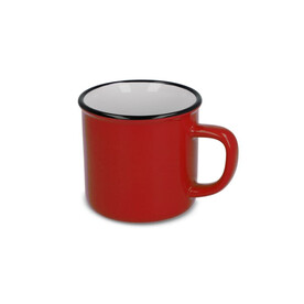 Emaille-Stil Keramikbecher 280ml - Rot bedrucken, Art.-Nr. LT51111-N0021