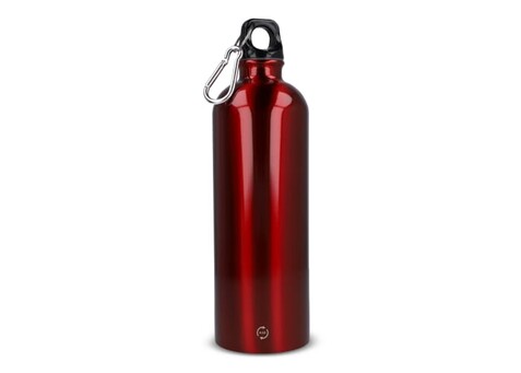 R-Edelstahl einwandige Flasche mit Karabiner 750ml - Rot bedrucken, Art.-Nr. LT98739-N0021