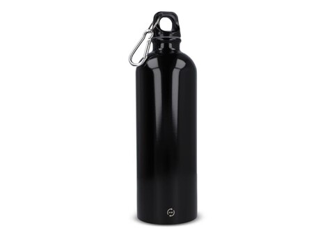 R-Edelstahl einwandige Flasche mit Karabiner 750ml - Schwarz bedrucken, Art.-Nr. LT98739-N0002