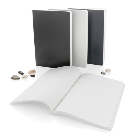 Impact Softcover A5 Notizbuch mit Steinpapier navy blau bedrucken, Art.-Nr. P774.215