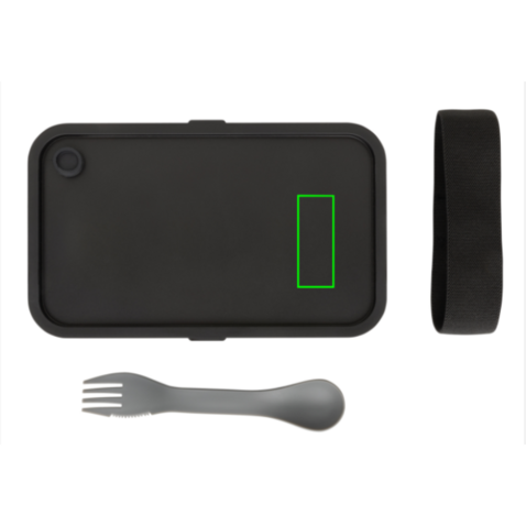 GRS RPP Lunchbox mit Göffel grau bedrucken, Art.-Nr. P269.052