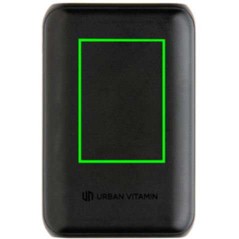 Urban Vitamin Alameda 10.000mAh 18W PD Powerbank schwarz bedrucken, Art.-Nr. P322.701