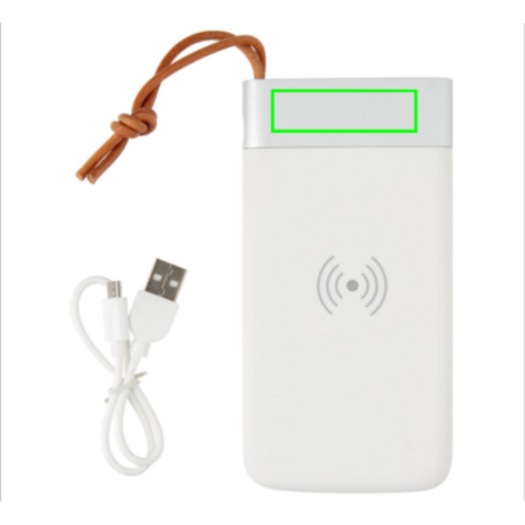 Aria 8.000 mAh 5W Wireless Charging Powerbank weiß bedrucken, Art.-Nr. P324.693