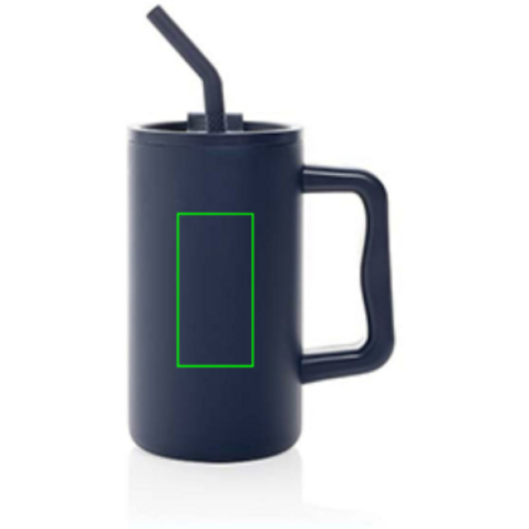 Cube Becher aus RCS recyceltem Stahl 800ml navy blau bedrucken, Art.-Nr. P437.3125