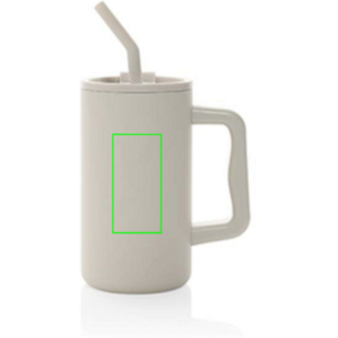 Cube Becher aus RCS recyceltem Stahl 800ml beige bedrucken, Art.-Nr. P437.3119