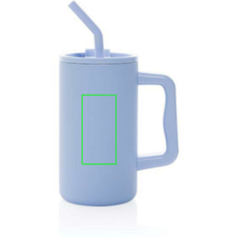 Cube Becher aus RCS recyceltem Stahl 800ml hellblau bedrucken, Art.-Nr. P437.3105