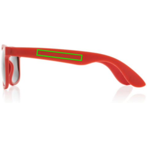 Sonnenbrille aus RCS recyceltem PP-Kunststoff rot bedrucken, Art.-Nr. P453.894