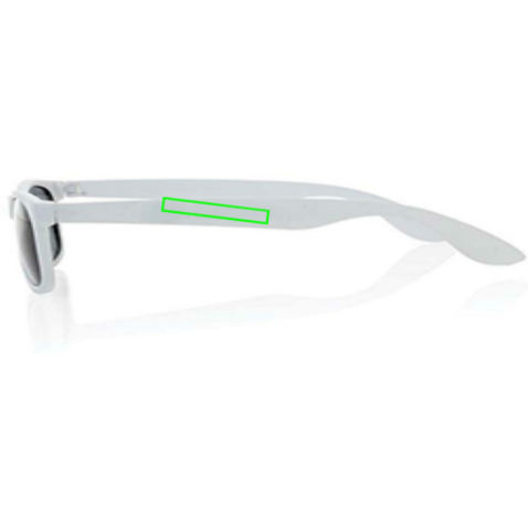 Sonnenbrille aus RCS recyceltem PP-Kunststoff weiß bedrucken, Art.-Nr. P453.893
