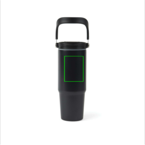 VINGA Eos Trek 880ml Flasche aus RCS rec. Stainless-Steel schwarz, schwarz bedrucken, Art.-Nr. V4320301
