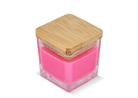 Coloured Scented candle glass jar - Rosa bedrucken, Art.-Nr. LT90747-N0076