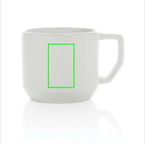 Moderne Keramiktasse, 350ml weiß, weiß bedrucken, Art.-Nr. P434.043