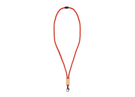 R-PET Kordel-Lanyard - Rot bedrucken, Art.-Nr. LT95306-N0021