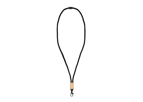 R-PET Kordel-Lanyard - Schwarz bedrucken, Art.-Nr. LT95306-N0002