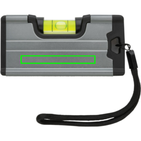 Wasserwaage im Taschenformat mit Magnet grau bedrucken, Art.-Nr. P221.652