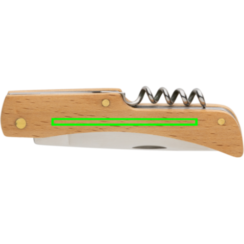 Holzmesser mit Korkenzieher braun bedrucken, Art.-Nr. P414.019