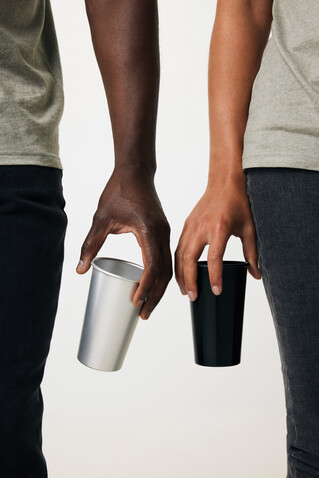 Alo Leight-Weight-Becher aus RCS recyceltem Aluminium 450ml silber bedrucken, Art.-Nr. P437.202