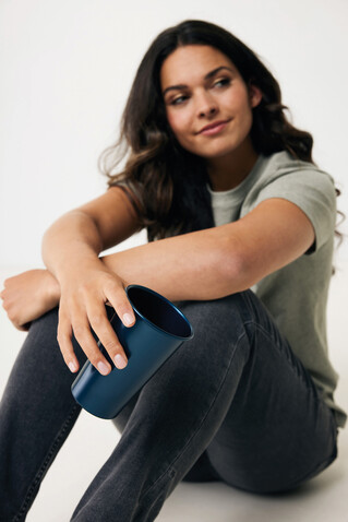 Alo Leight-Weight-Becher aus RCS recyceltem Aluminium 450ml navy blau bedrucken, Art.-Nr. P437.200