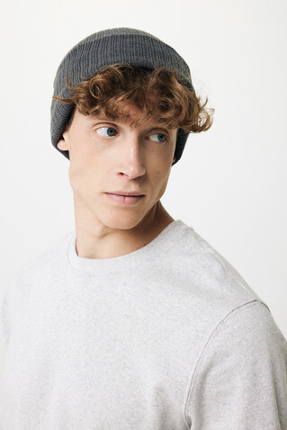 Pryor AWARE™ Polylana® Beanie mit Bündchen anthrazit bedrucken, Art.-Nr. P453.4902