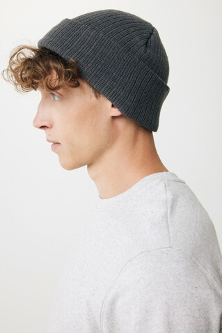 Pryor AWARE™ Polylana® Beanie mit Bündchen anthrazit bedrucken, Art.-Nr. P453.4902