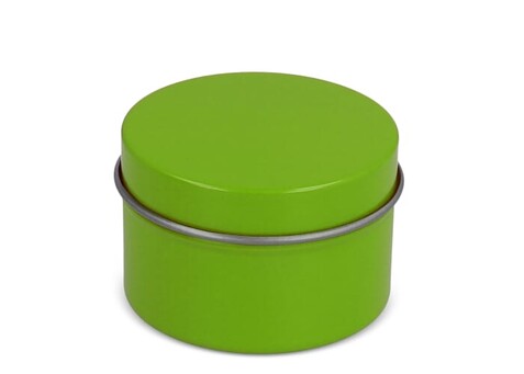 Scented candle round recycled tin - Hellgrün bedrucken, Art.-Nr. LT90740-N0032
