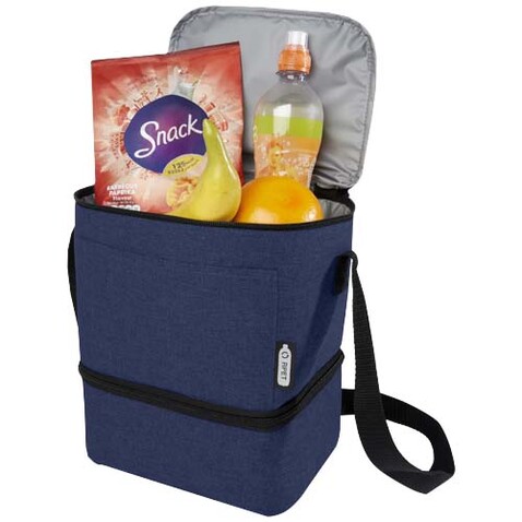 Tundra GRS rPET Lunch Kühltasche für 9 Dosen 9L, heather navy bedrucken, Art.-Nr. 12061555